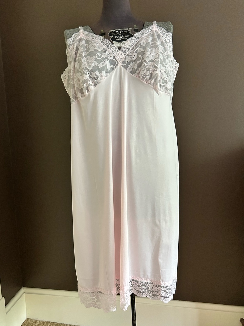 Light Pink Lace-Trim Nightgown